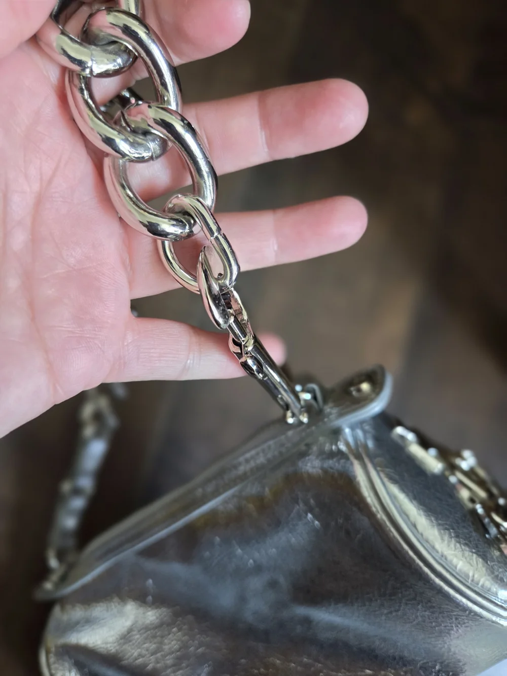 Vivienne Westwood Metallic Silver Chain Shoulder Bag